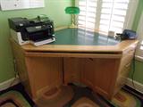 Handcrafted Pat Morrison Corner Computer/Office DeskSolid HardwoodSliding CPU shelfArticulated key board w/adjustable heightCorian topStorage drawer2 Sliding shelves for hardware Hanging File Cabinet
Magnificent Piece of Craftsmanship! $2500-$3000 new
$1000