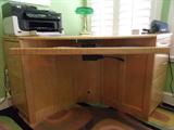 Handcrafted Pat Morrison Corner Computer/Office Desk
Solid Hardwood
Sliding CPU shelf
Articulated key board w/adjustable height
Corian top
Storage drawer
2 Sliding shelves for hardware
Hanging File Cabinet
Magnificent Piece of Craftsmanship! $2500-$3000 new
$1000
