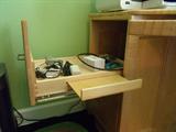 Handcrafted Pat Morrison Corner Computer/Office Desk
Solid Hardwood
Sliding CPU shelf
Articulated key board w/adjustable height
Corian top
Storage drawer
2 Sliding shelves for hardware
Hanging File Cabinet
Magnificent Piece of Craftsmanship! $2500-$3000 new
$1000