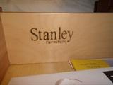 STANLEY FURNITURE King Bedroom Set:
Elegant Headboard, Footboard, Side Slats
(2) 4 drawer Nightstands
Armoire Dressing Cabinet w/ TV storage $495 set