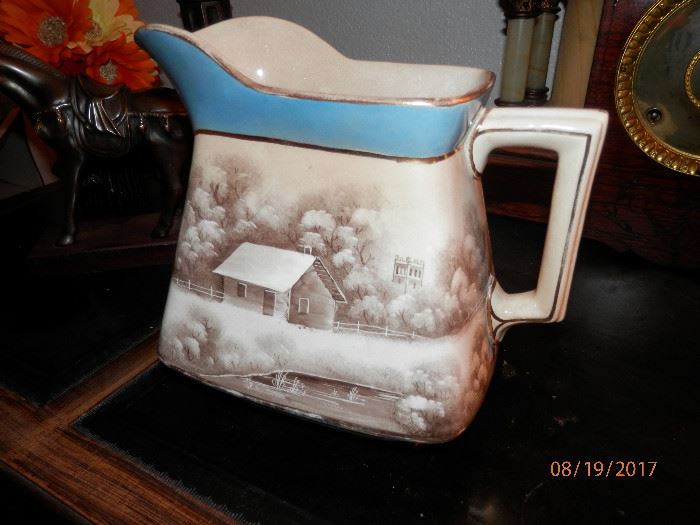 Royal Ironstone pitcher from Stubenville Ohio pottery area....OLD!