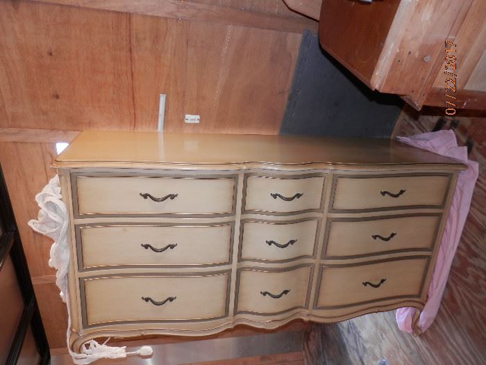 Drexel 9 drawer country french dresser....with beveled mirror....one  photo back  <----....