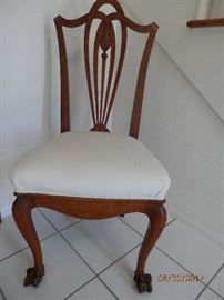 Single antique Art Deco Claw Foot chair