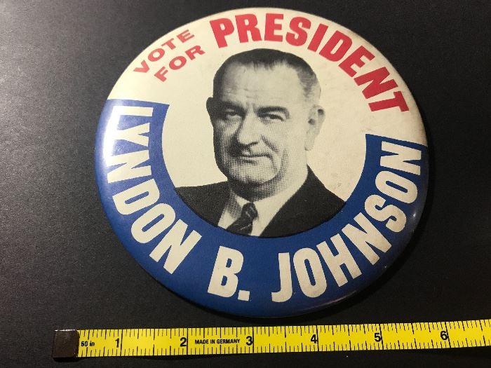 6" Vote for President Lyndon B. Johnson pinback