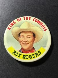 Grapenuts vintage advertising pinback- "King of the Cowboys" Roy Rogers (1953)