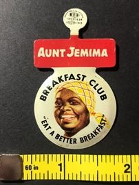 Aunt Jemima vintage pin "Breakfast Club"