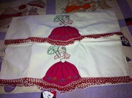 Embroidered pillow cases