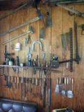large collection of antique tools.
