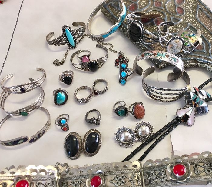 Silver & Turquoise Vintage  Jewelry 
