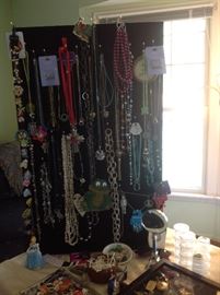 A large assortment of jewelry, even some silver and gold.