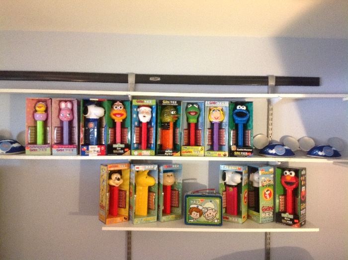 Large Pez collectibles including Bride and Groom.
