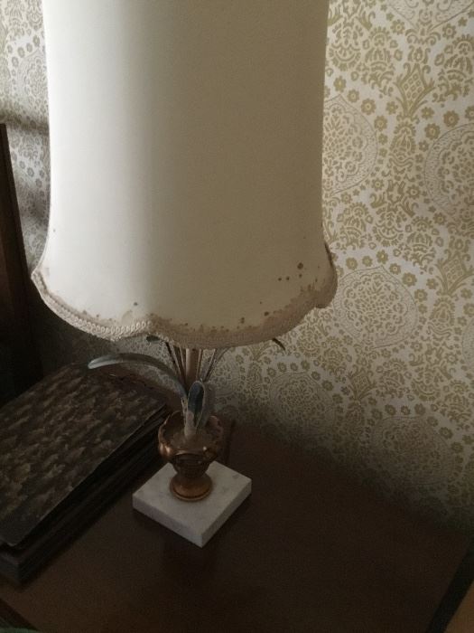 Marble and iron lamp