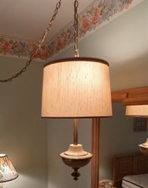 Mid Century swag lamp with brass base