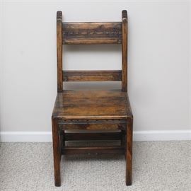 Southwestern Themed Wood Side Chair: A single side wooden side chair. This piece is rustic in design and features a small diamond cut out to the stepped back.