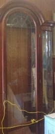 Neoclassic style mahogany curve glass vitrine cabinet