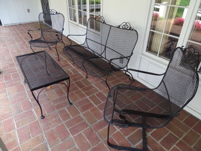 Wrought iron patio furniture.