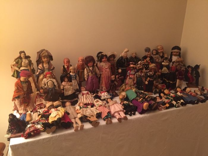 Doll collection.