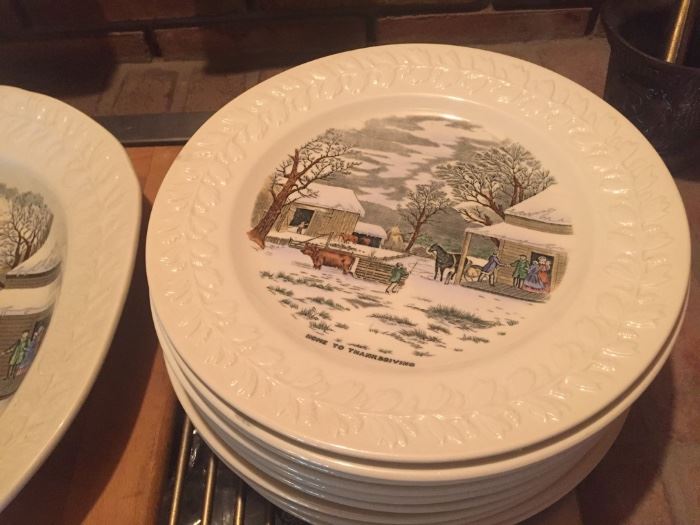 Adams Currier & Ives dinner plates.