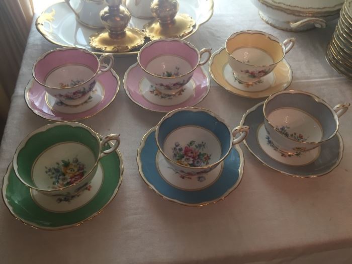 Hand painted cups & saucers.
