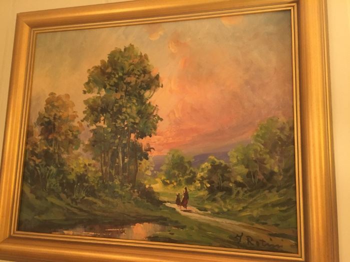 V. Rotini signed oil painting.