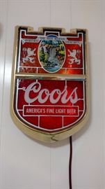 Coors Beer lighted sign