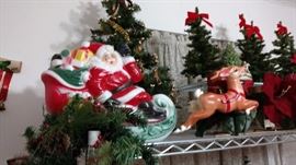 christmas light up santa and reindeer