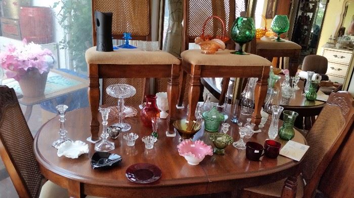 Vintage glass & crystal.  Nice dining set.