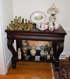 Empire Table from Shrubbery Hill, extensive collection of Va. Metalcrafters Brass
