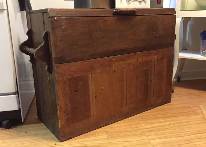 Old wooden organ container