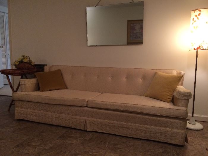 Check out the clean lines of this Mid-Century Modern-ish sofa in the Rec Room