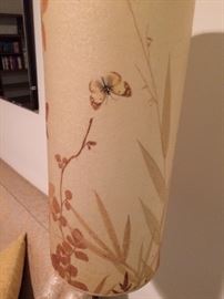 Mic-like shade with butterflies on floor lamp