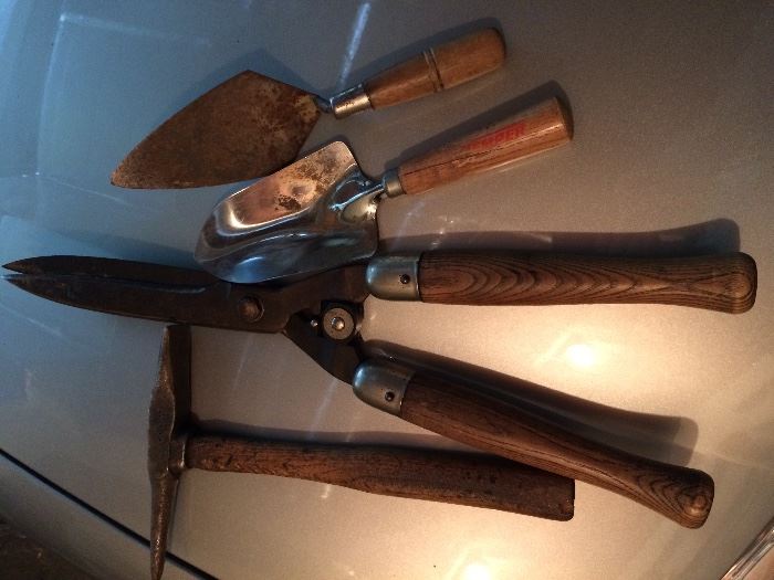 Some of the vintage wooden handle tools