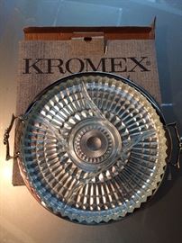 Kromex Relish tray in box