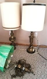 Two Stiffle lamps & hanging lamp