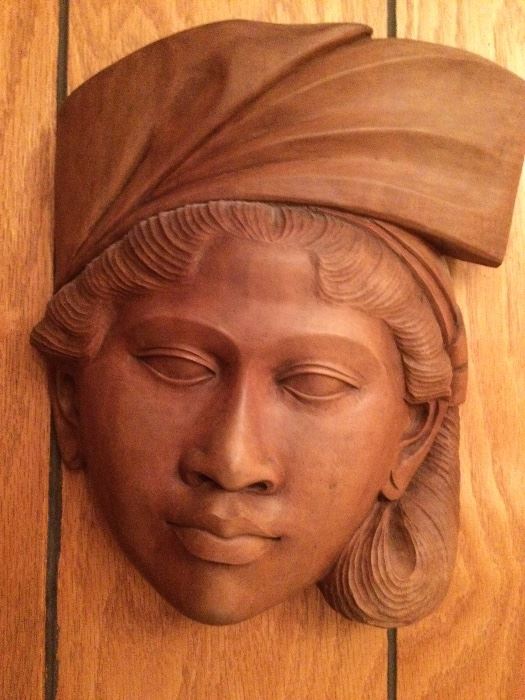 Carved wood African female