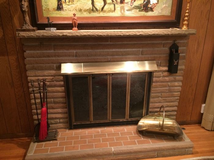 Vintage fireplace accessories