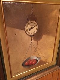 Robert Meredith, Scales with Apples, oil, 16x20