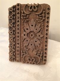 Batik printing block, hand carved from Indonesia/India