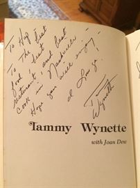 Tammy Wynette inscribed and autographed
