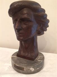 Jorge Alarcon of Mexico, bronze on marble "Bust of Chopin"