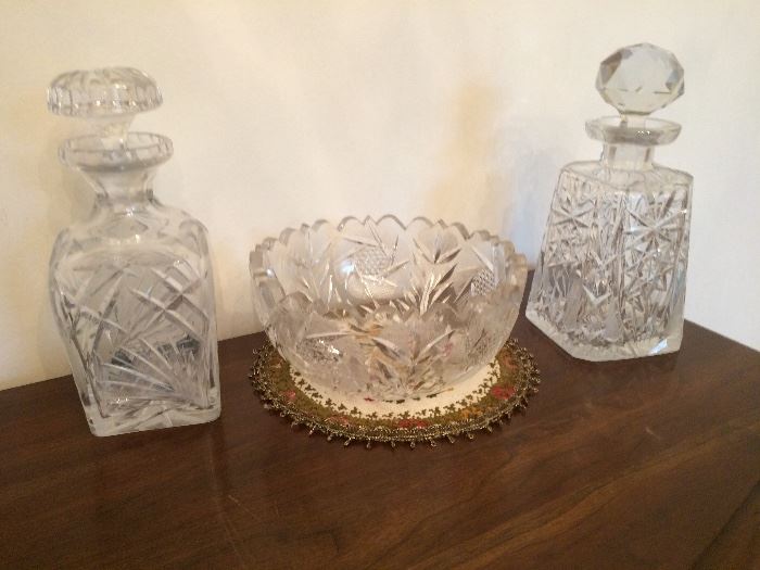 Antique crystal decanters