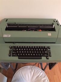 Selectric II typewriter and stand, works!  In the rare green color.