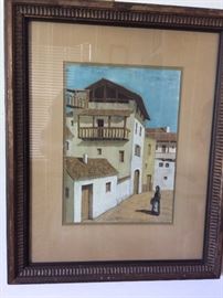 Roberto Bort, Spanish Town, 12x14, watercolor