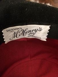 McHenry’s hat from Loveman’s Nashville 