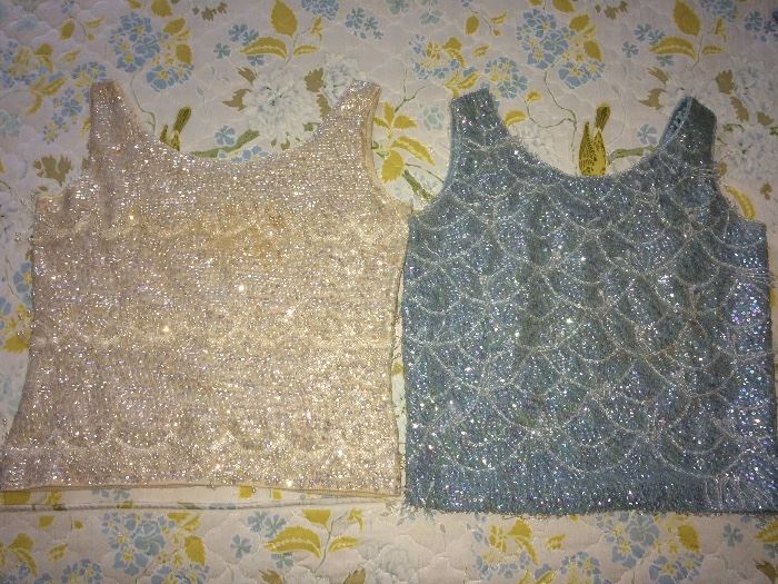 Pair of vintage beaded blouses
