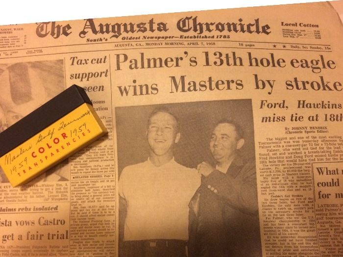 1958 Augusta Chronicle-Arnold Palmer wins!
