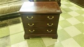 The bedroom set is Thomasville mahogany collection. 2 night stands.