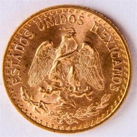 Lot 109a - Coin 1945 2 Peso Mexican Gold Coin Unc.