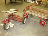 Tricycle and Wagon