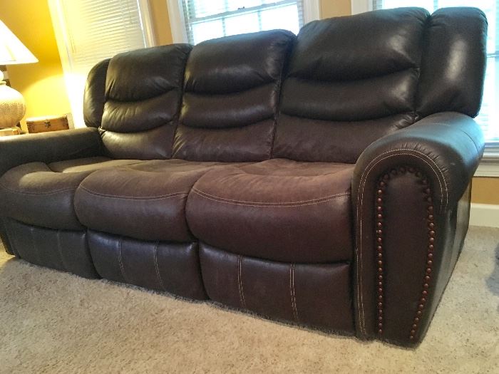 Wonderful Bown Leather like Sofa